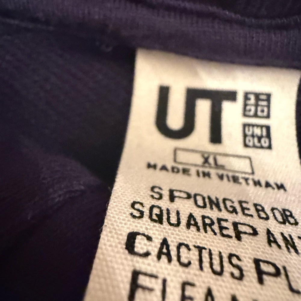 Uniqlo UT Hoodie SpongeBob Krabby Pattie Cactus Plant Flee Market Hoodie Navy XL - Picture 14 of 15